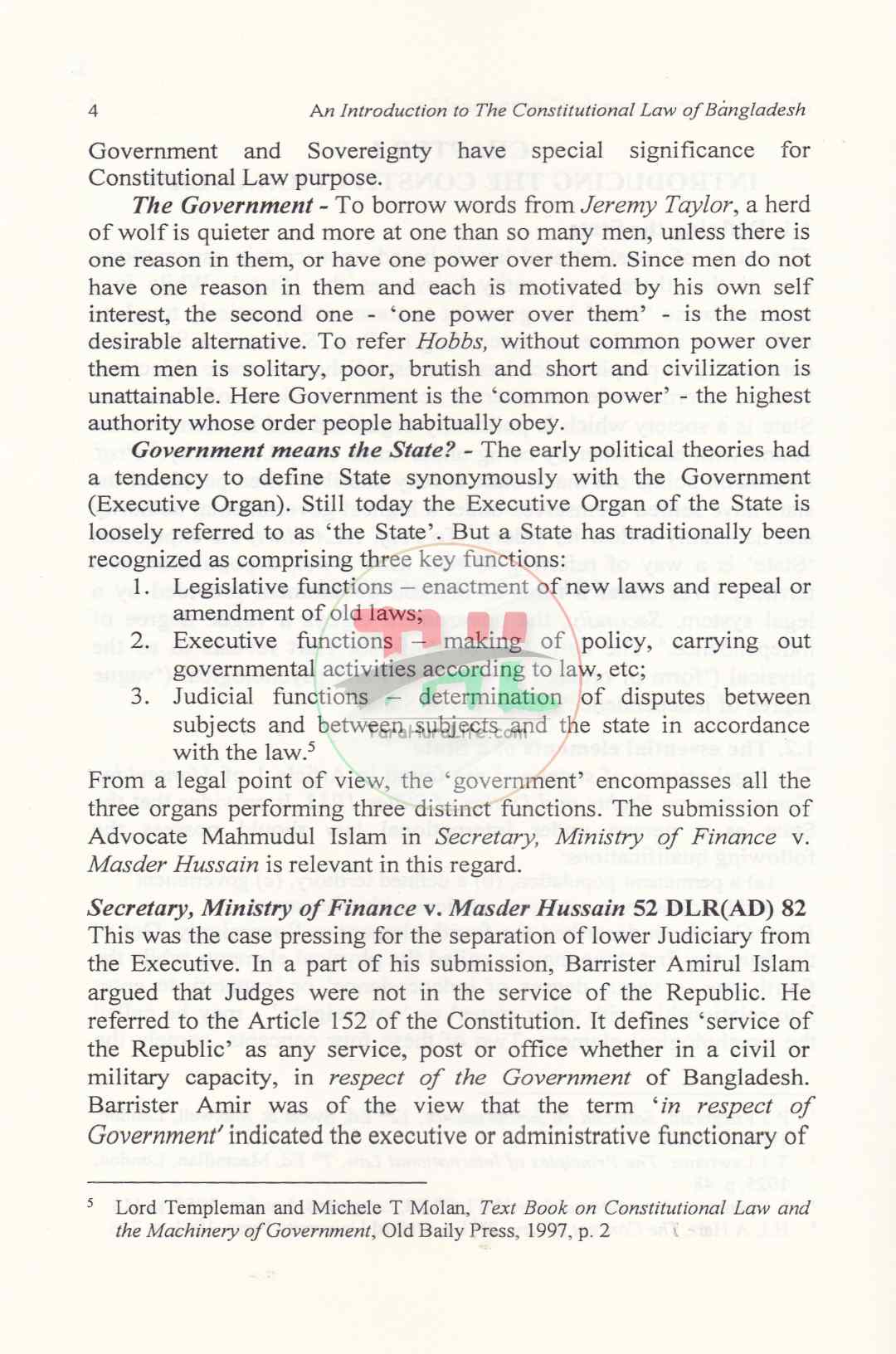 AN INTRODUCTION TO THE CONSTITUTIONAL LAW OF BANGLADESH