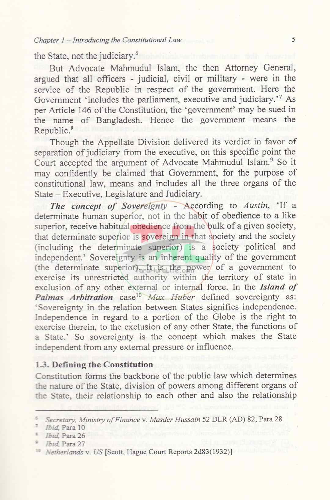 AN INTRODUCTION TO THE CONSTITUTIONAL LAW OF BANGLADESH