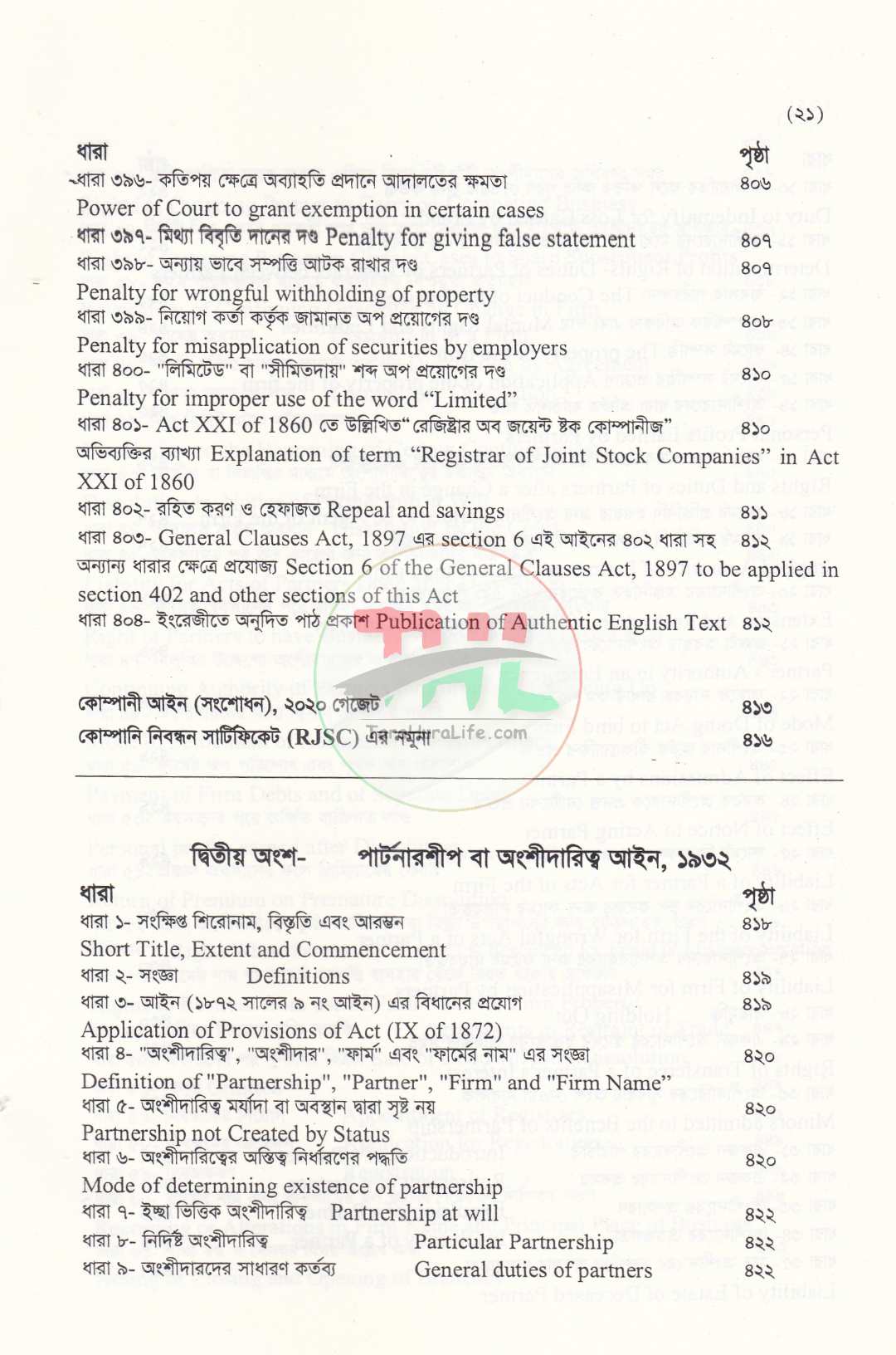 কোম্পানি আইন, ১৯৯৪ এবং অংশীদারিত্ব আইন, ১৯৩২