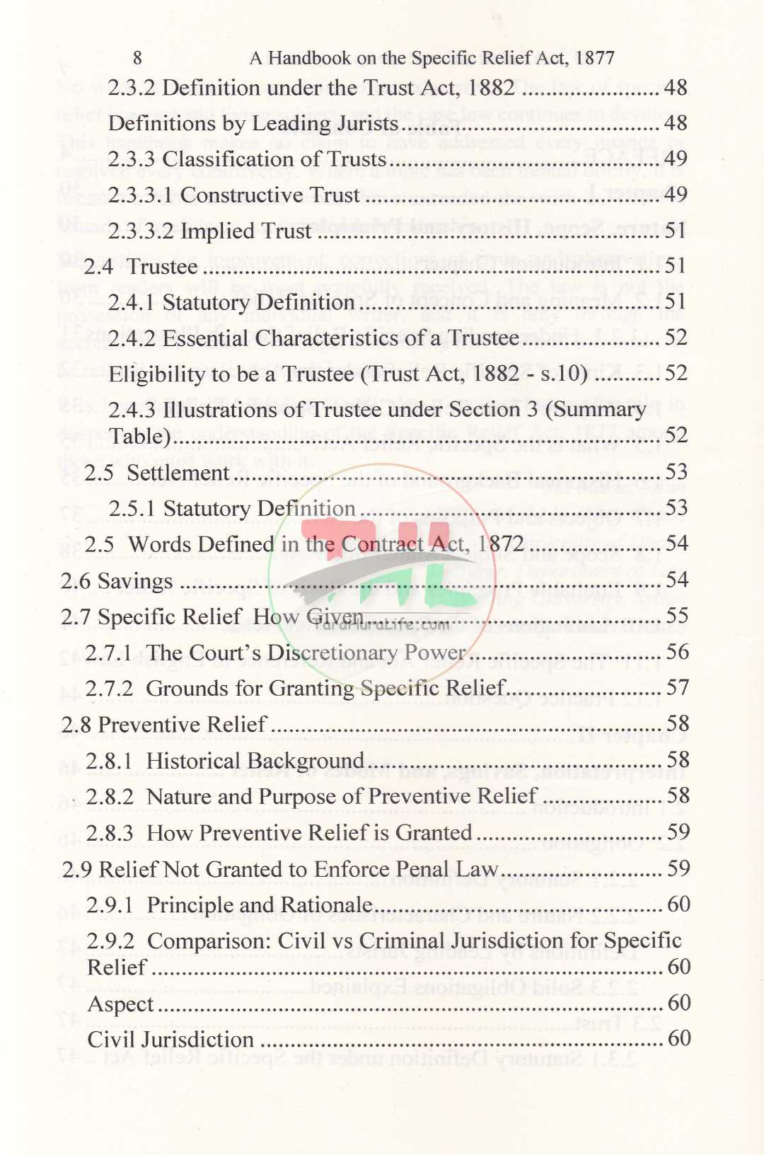 A Handbook on The Specific Relief Act, 1877