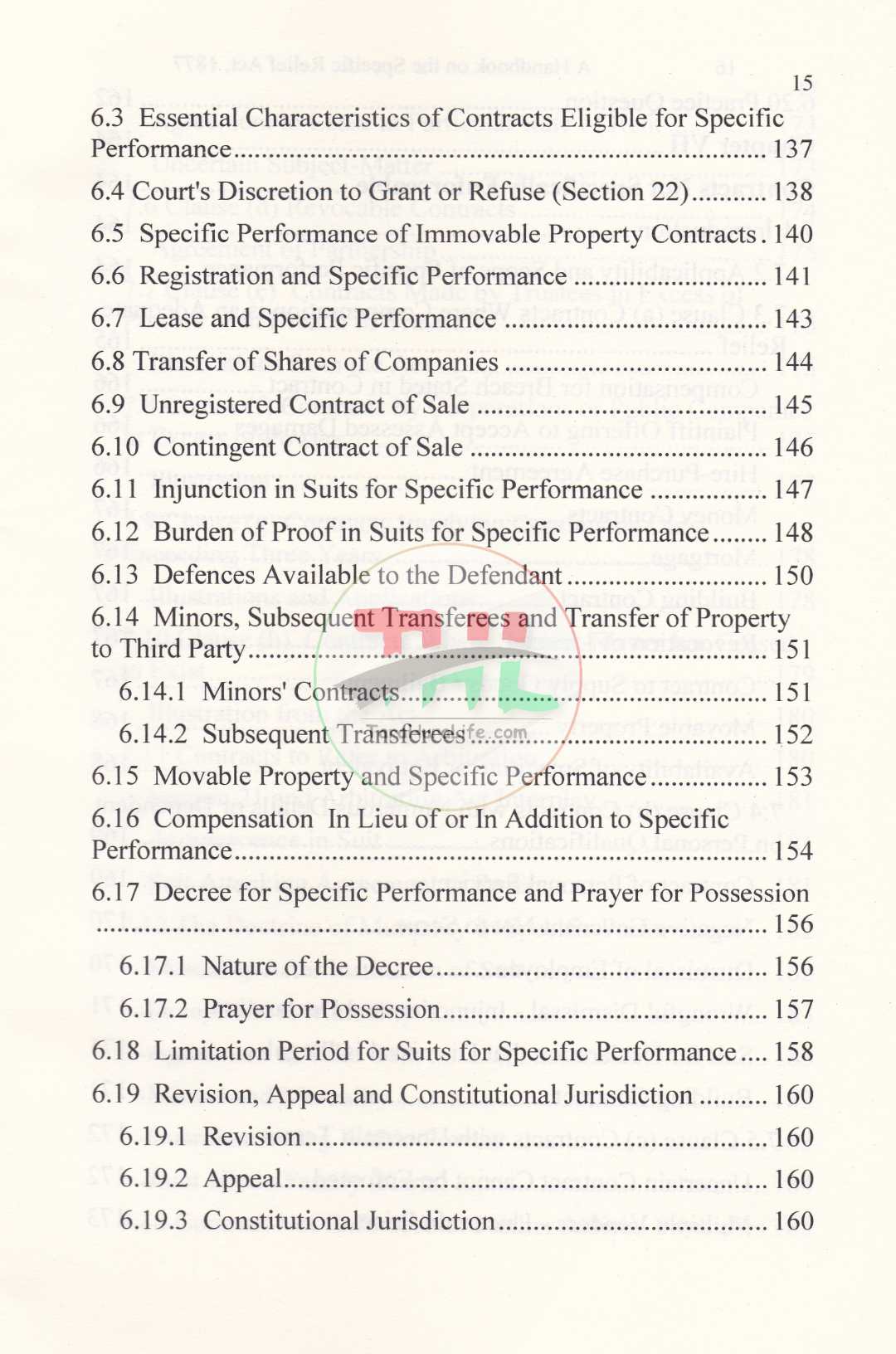 A Handbook on The Specific Relief Act, 1877