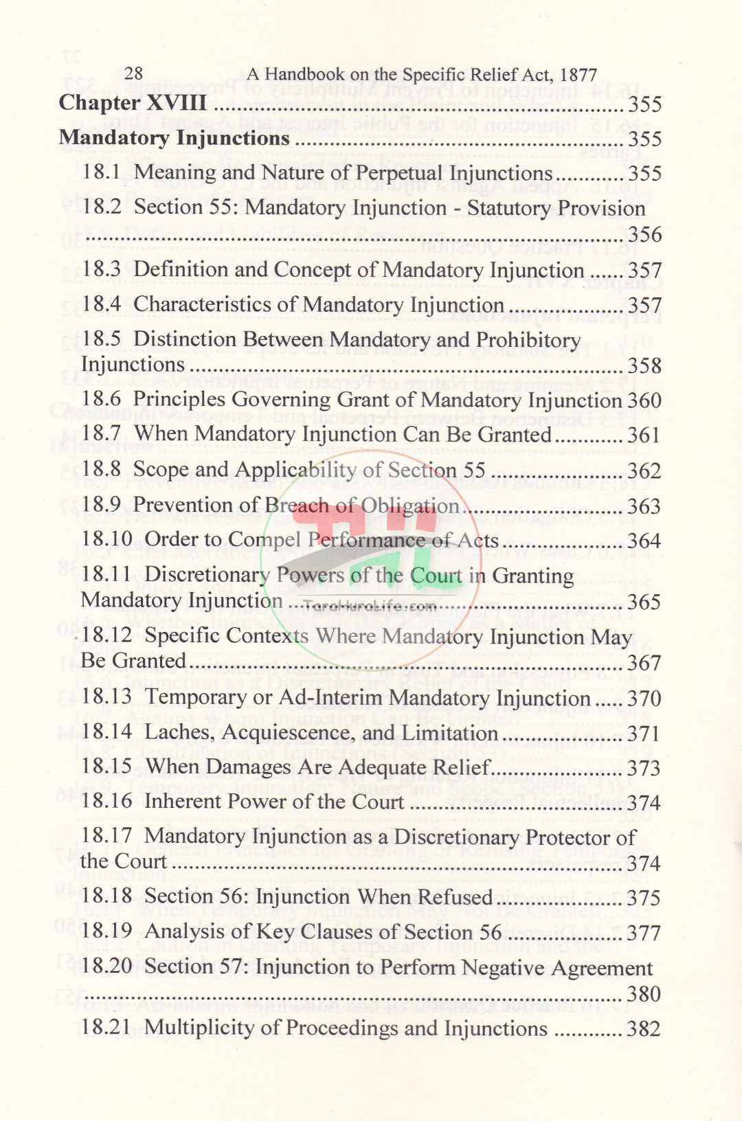 A Handbook on The Specific Relief Act, 1877