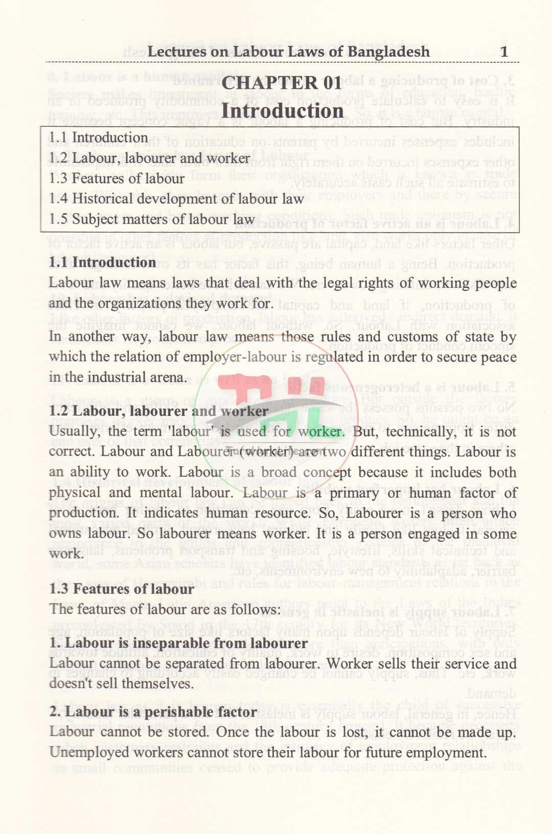 LECTURES ON LABOUR LAWS OF BANGLADESH