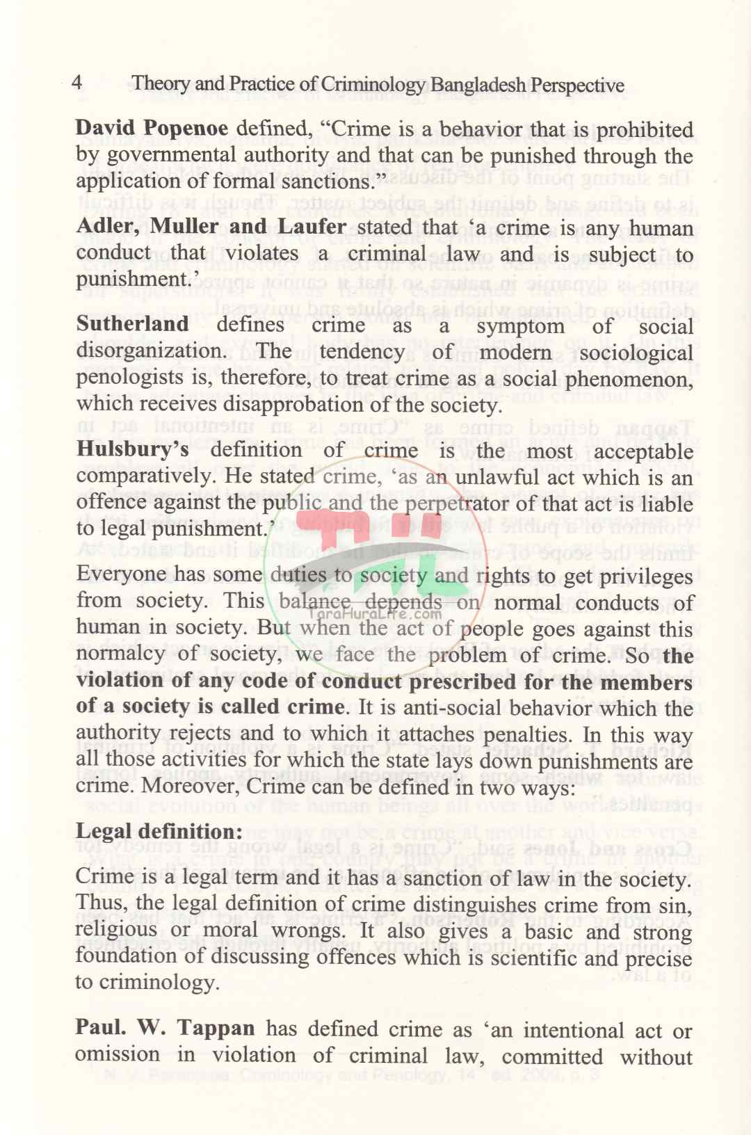 Theory and Practice of Criminology: Bangladesh Perspective