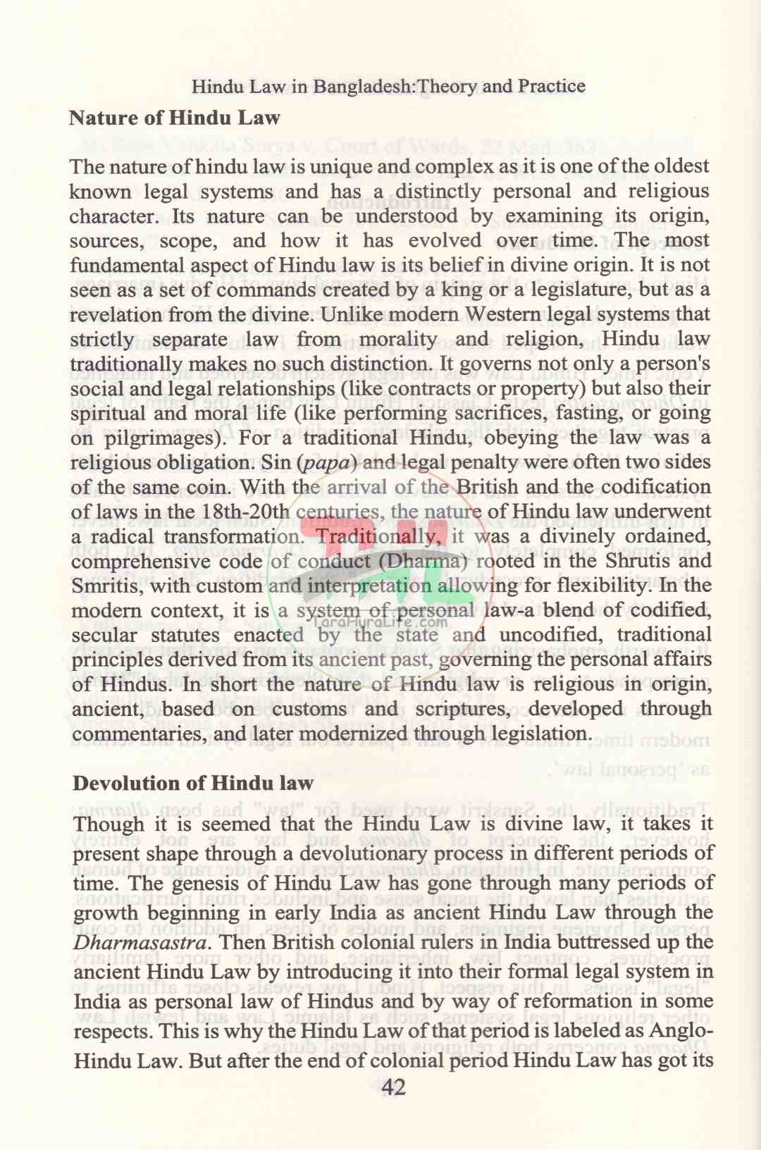 HINDU LAW IN BANGLADESH THEORY AND PRACTICE