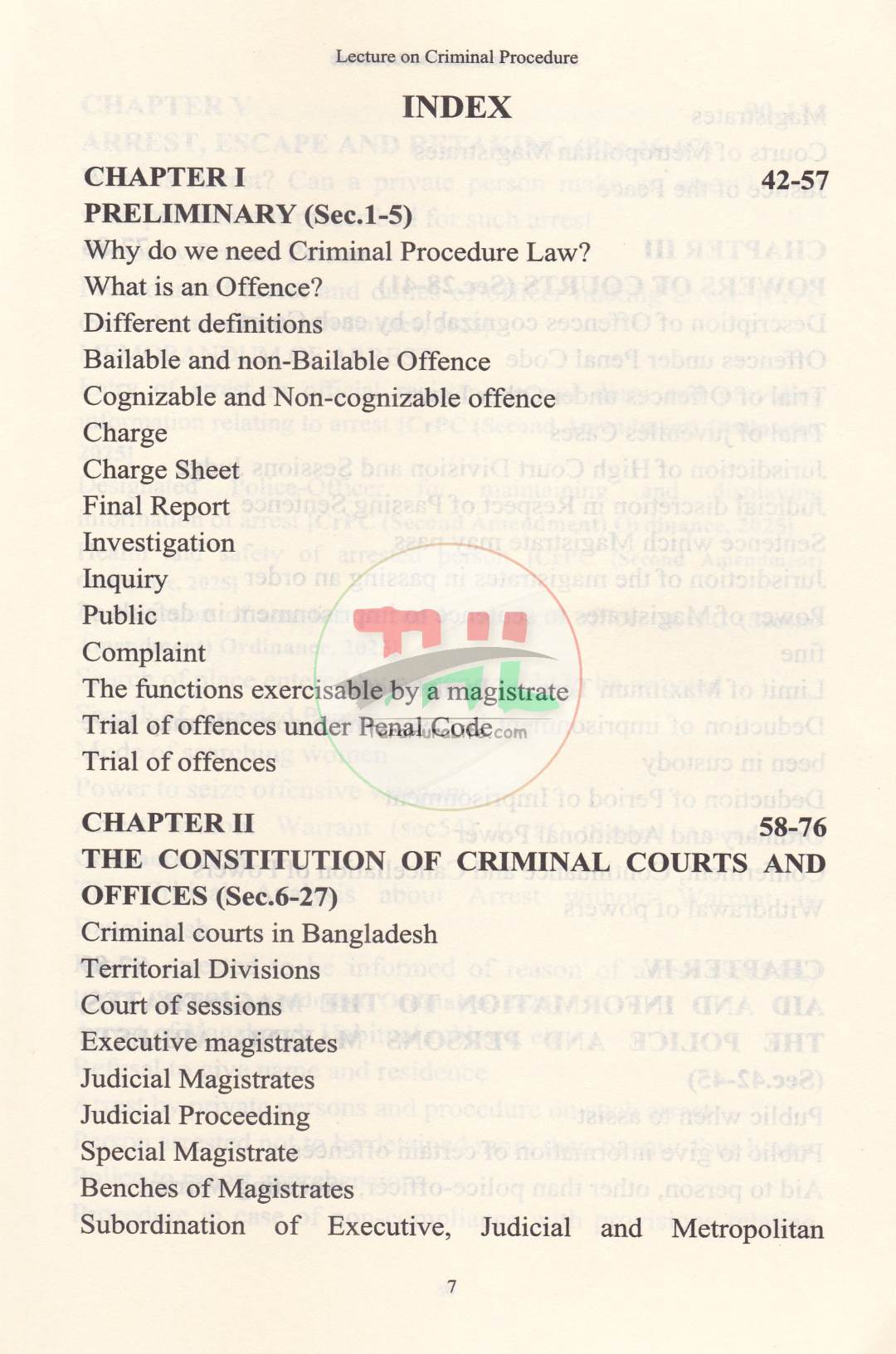 LECTURES ON CRIMINAL PROCEDURE