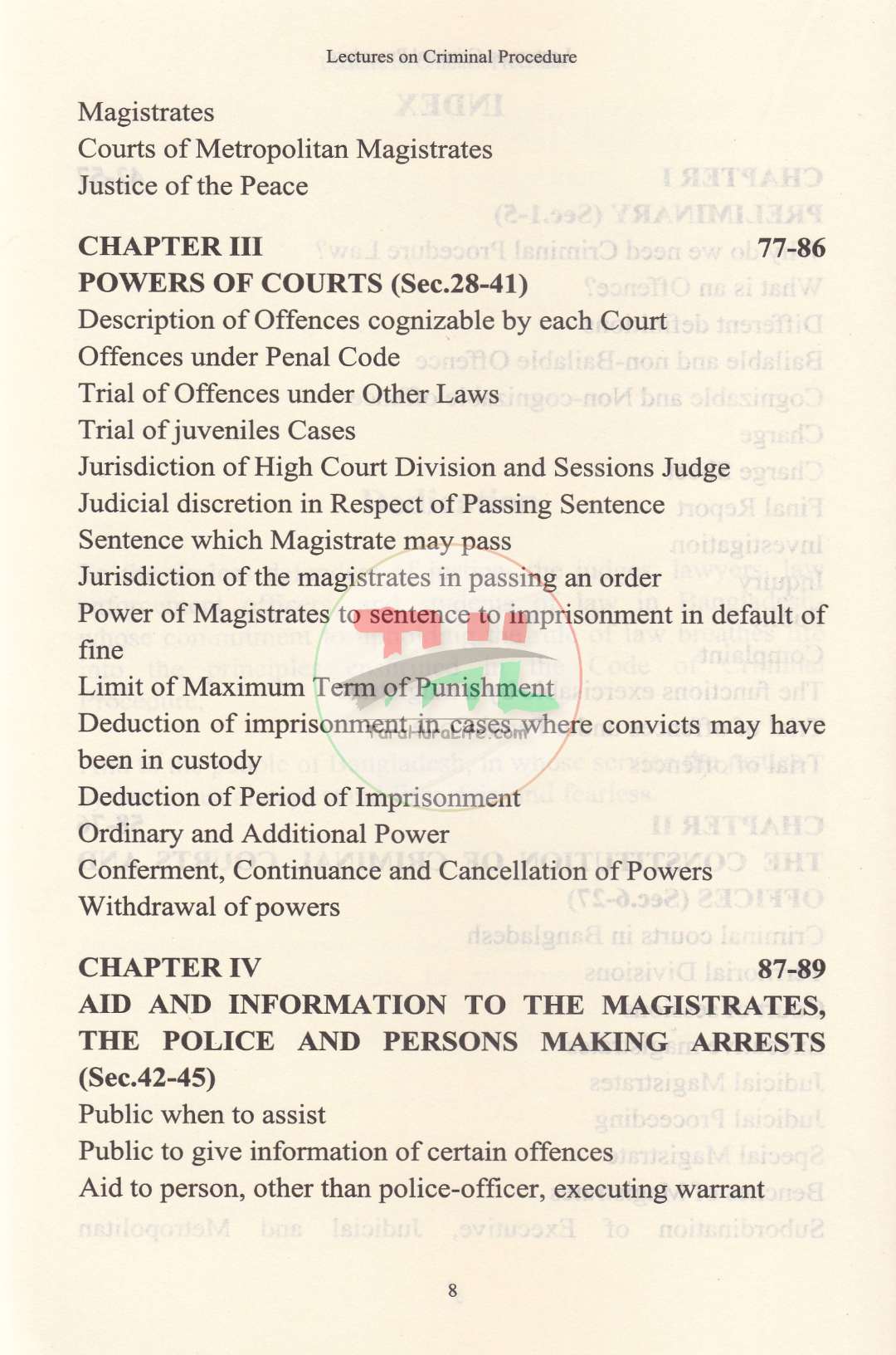 LECTURES ON CRIMINAL PROCEDURE
