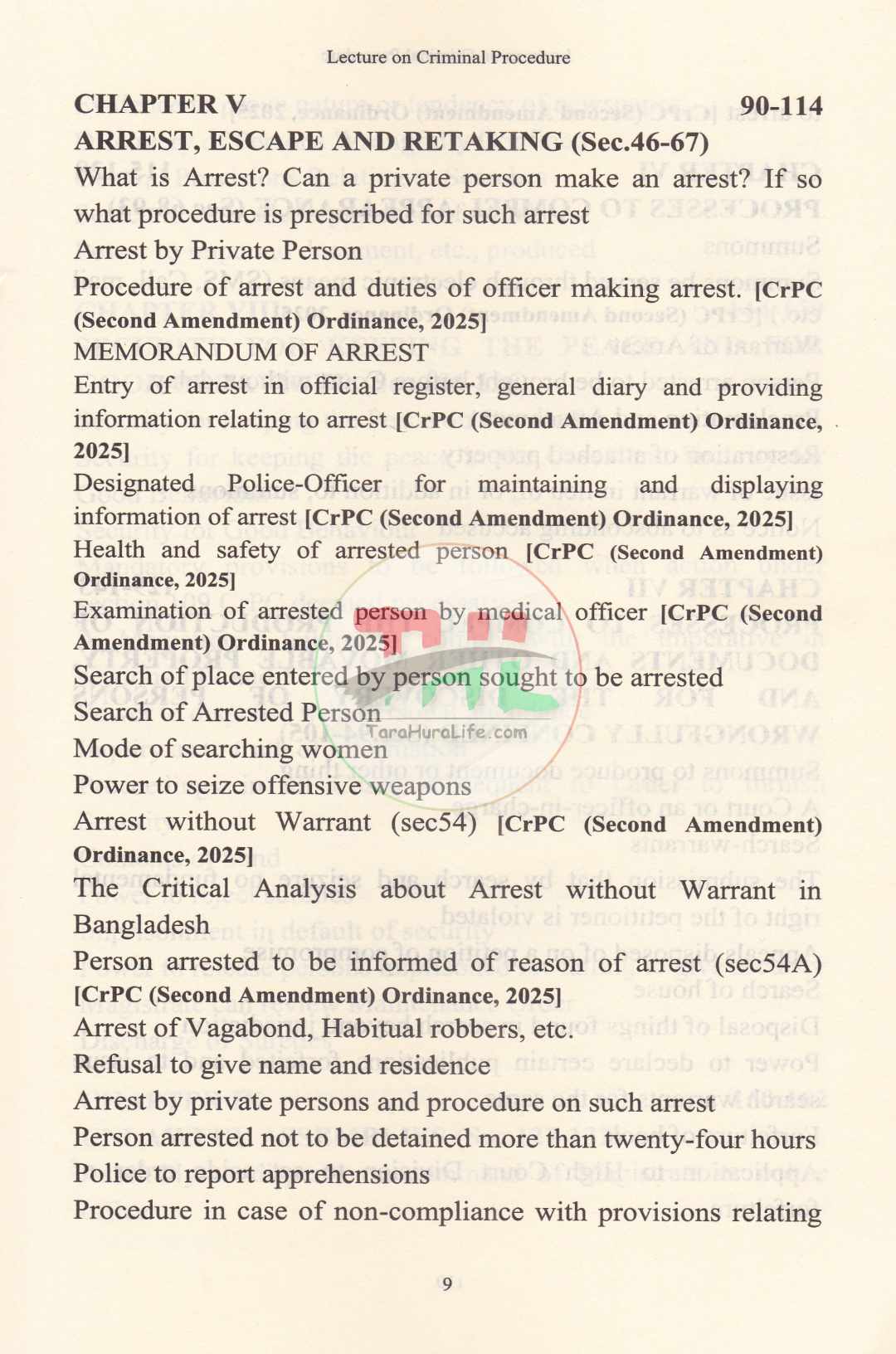 LECTURES ON CRIMINAL PROCEDURE