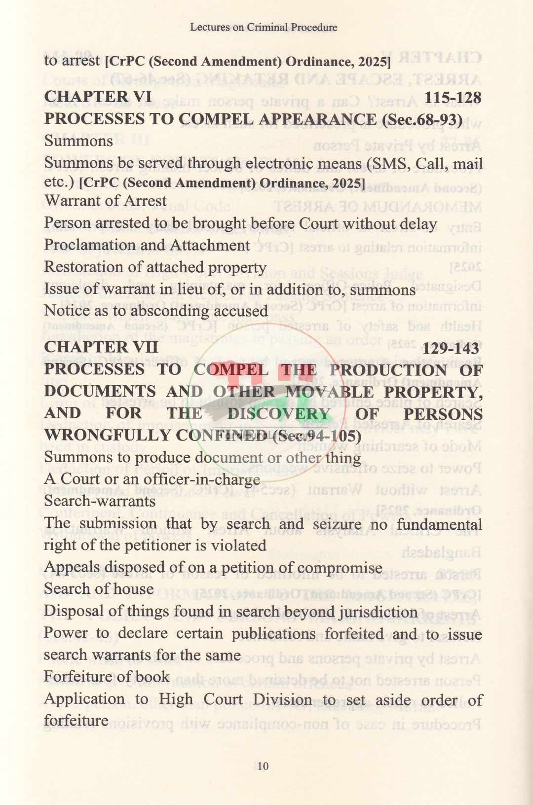 LECTURES ON CRIMINAL PROCEDURE