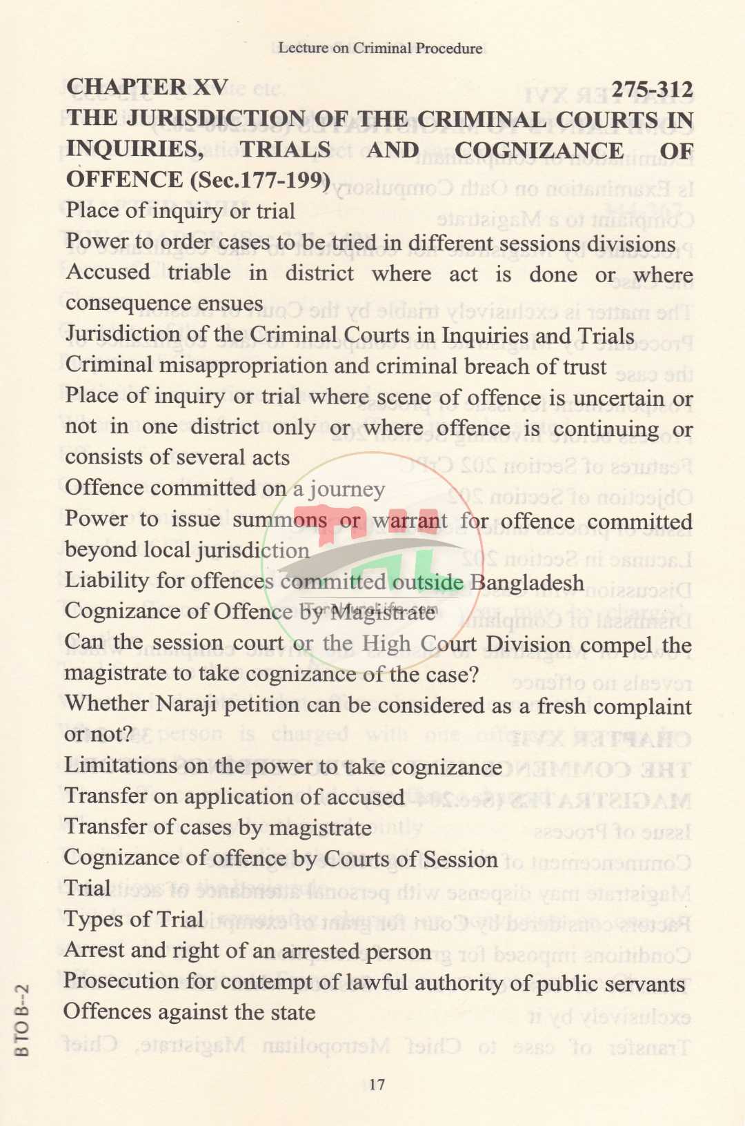 LECTURES ON CRIMINAL PROCEDURE