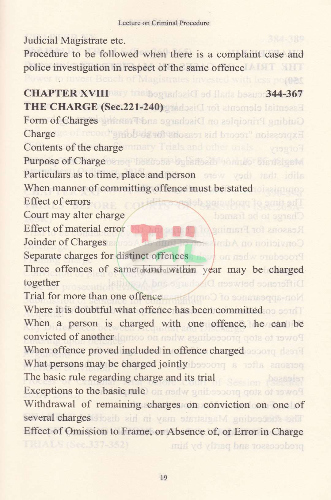 LECTURES ON CRIMINAL PROCEDURE