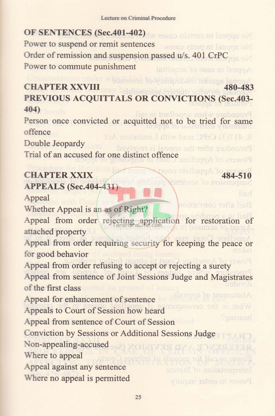 LECTURES ON CRIMINAL PROCEDURE