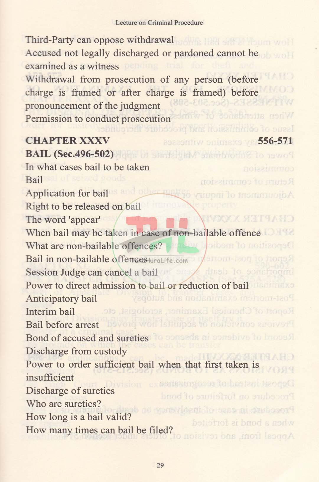 LECTURES ON CRIMINAL PROCEDURE