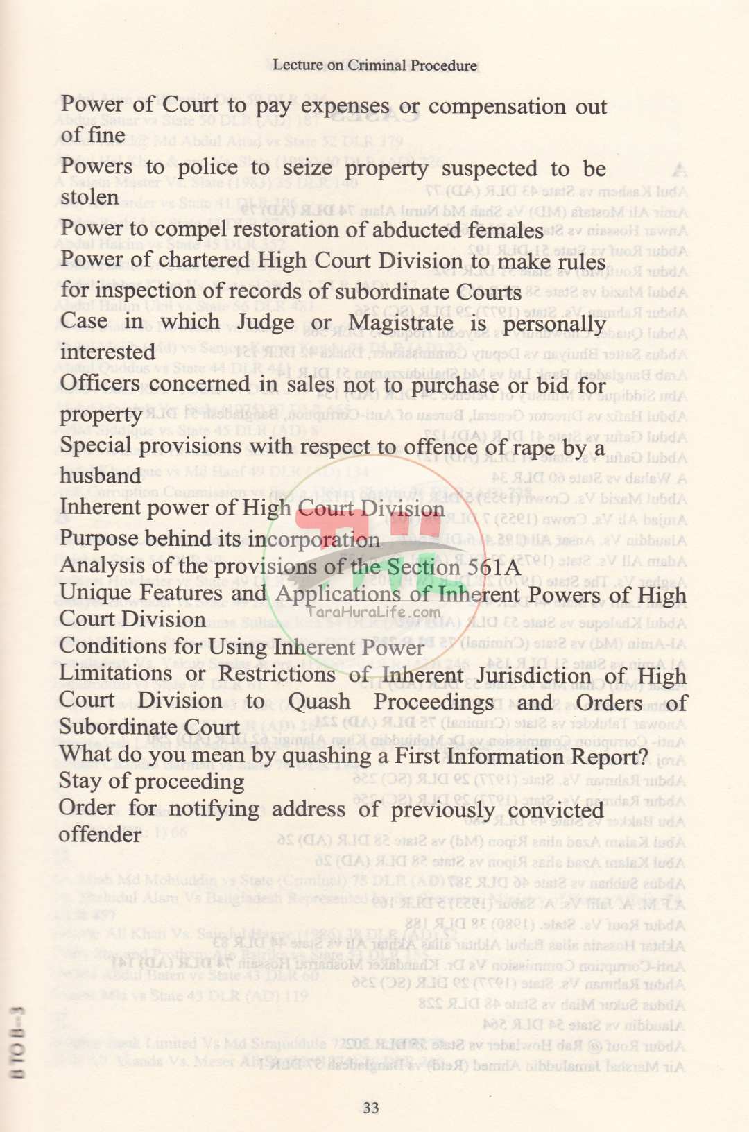 LECTURES ON CRIMINAL PROCEDURE