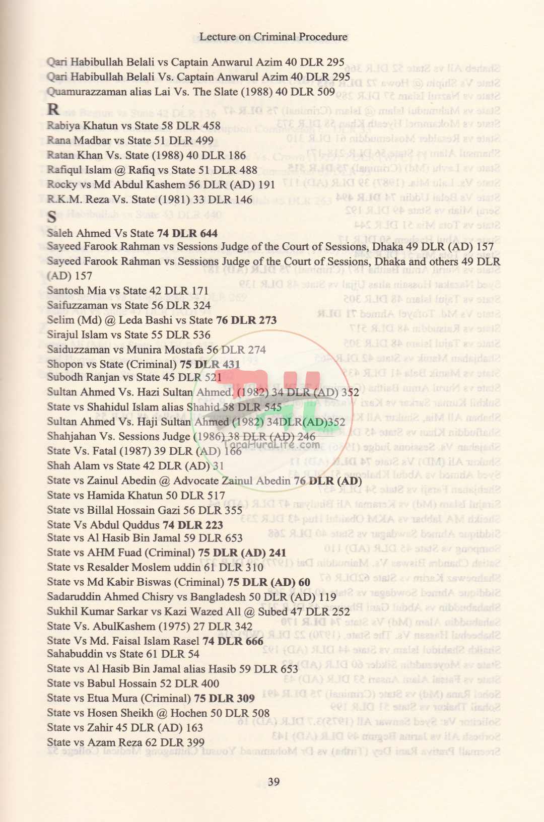 LECTURES ON CRIMINAL PROCEDURE