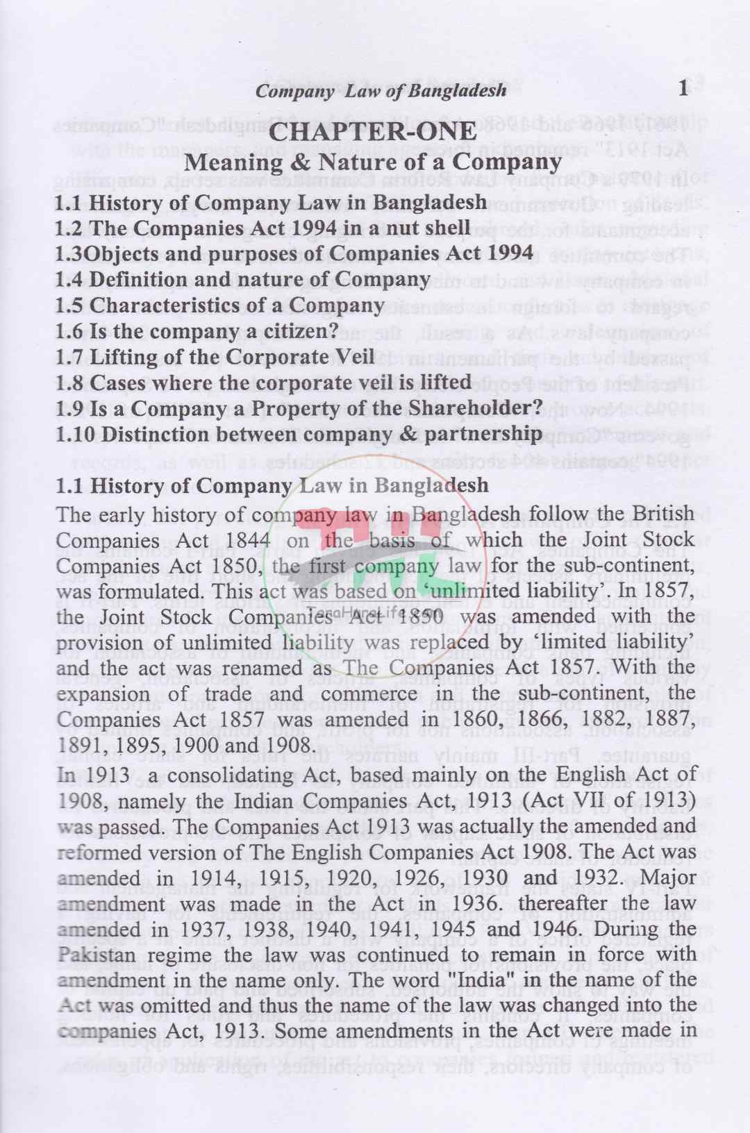 A Text Book on Company Law of Bangladesh With Partnership