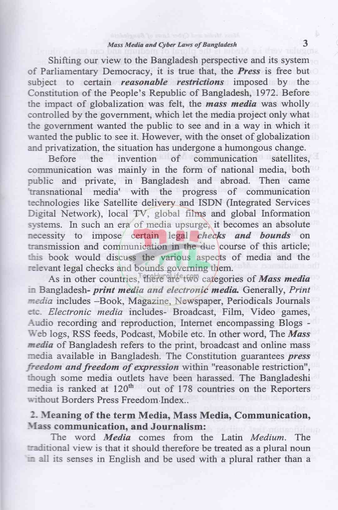 Mass Media & Cyber Laws of Bangladesh