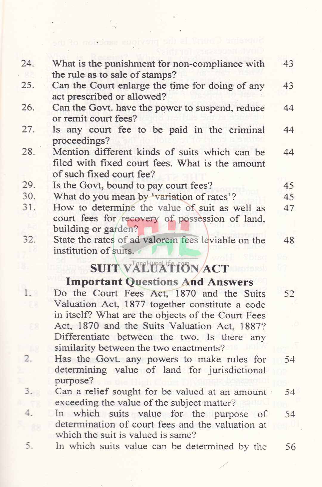 Handbook of Court Fees, Suit Valuation & Stamp Act