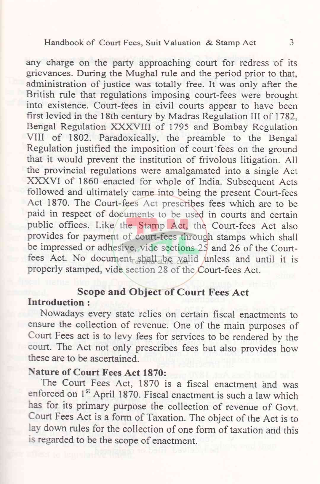 Handbook of Court Fees, Suit Valuation & Stamp Act