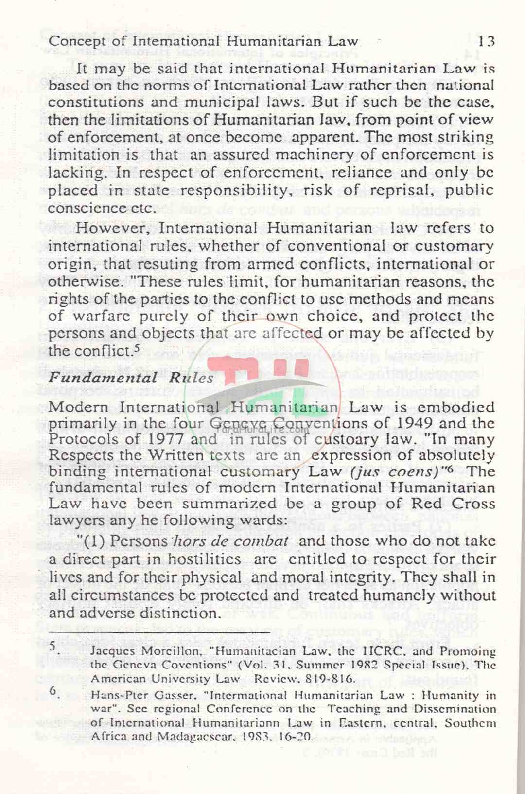 Principles of International Humanitarian Law