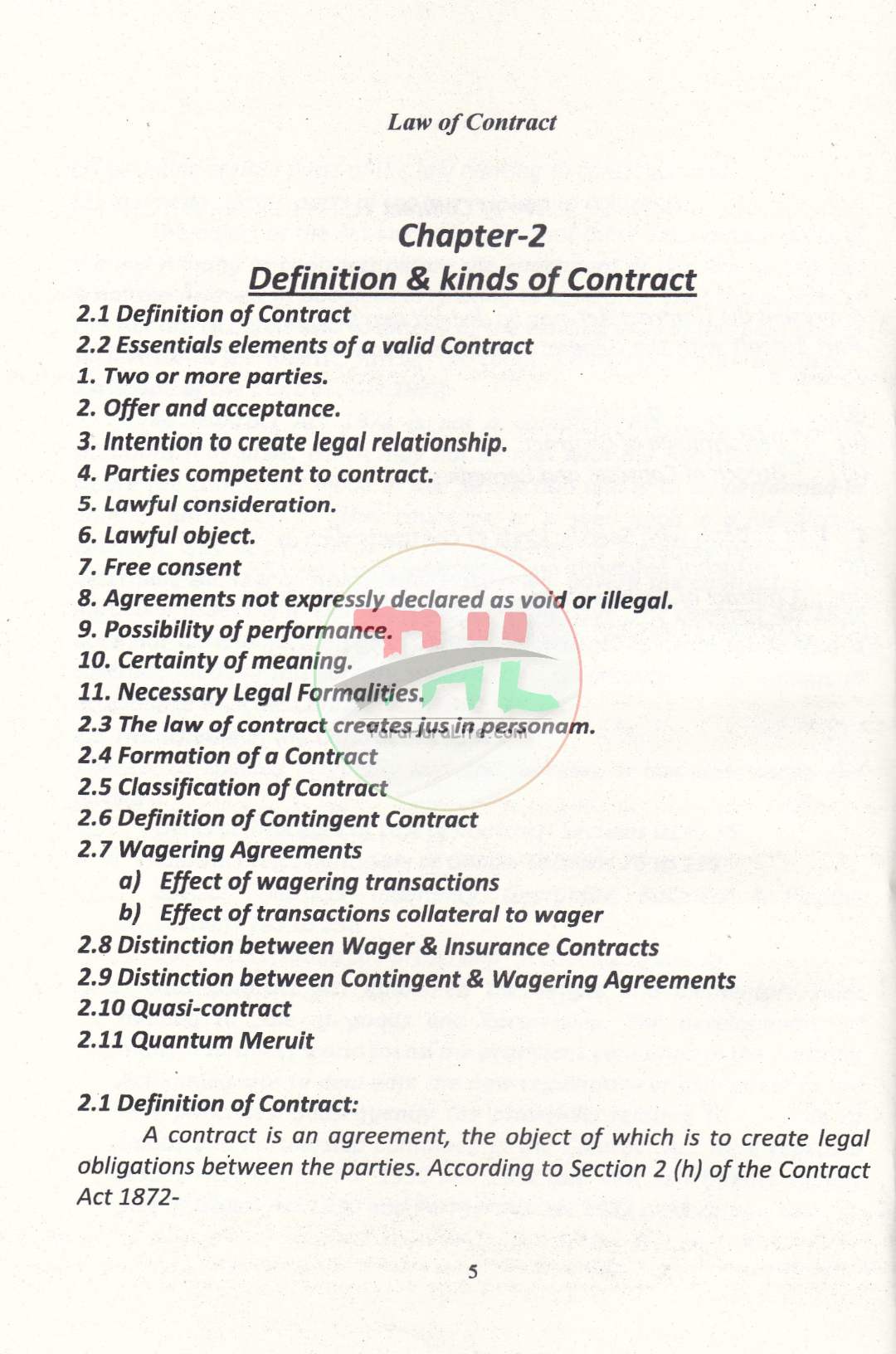 Law of Contract