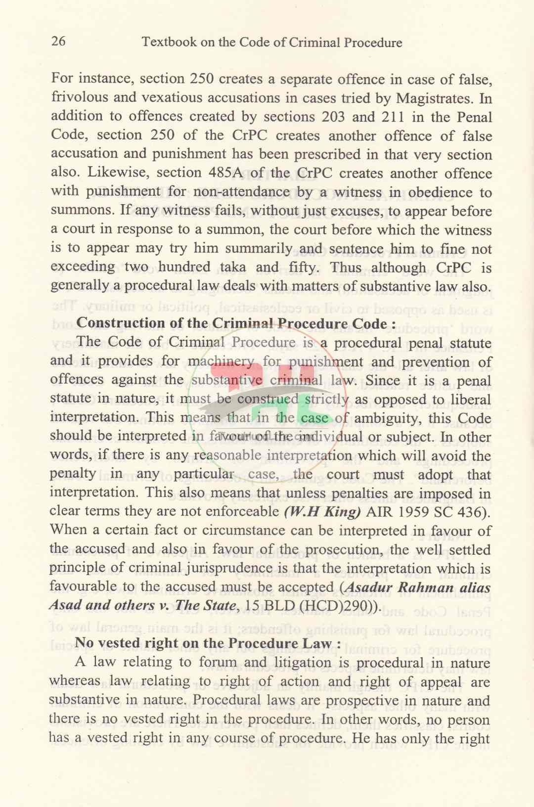 Textbook on the Code of Criminal Procedure