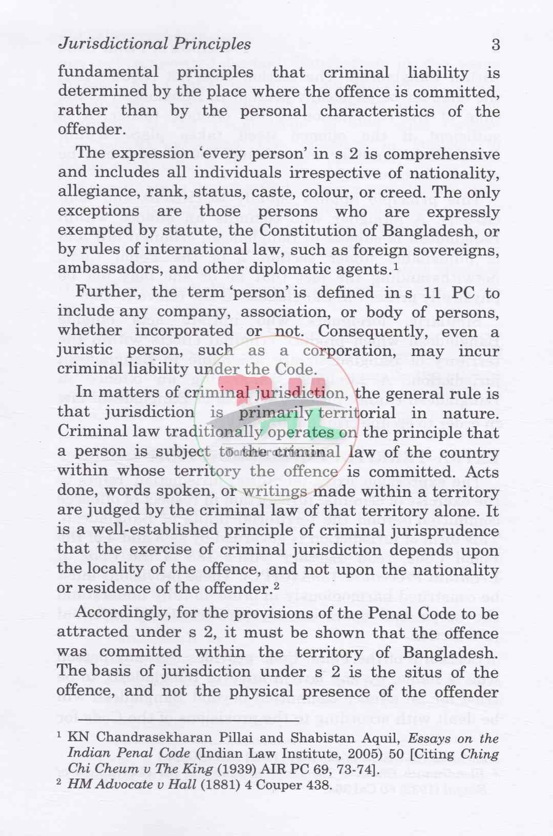 Principles of Penal Code