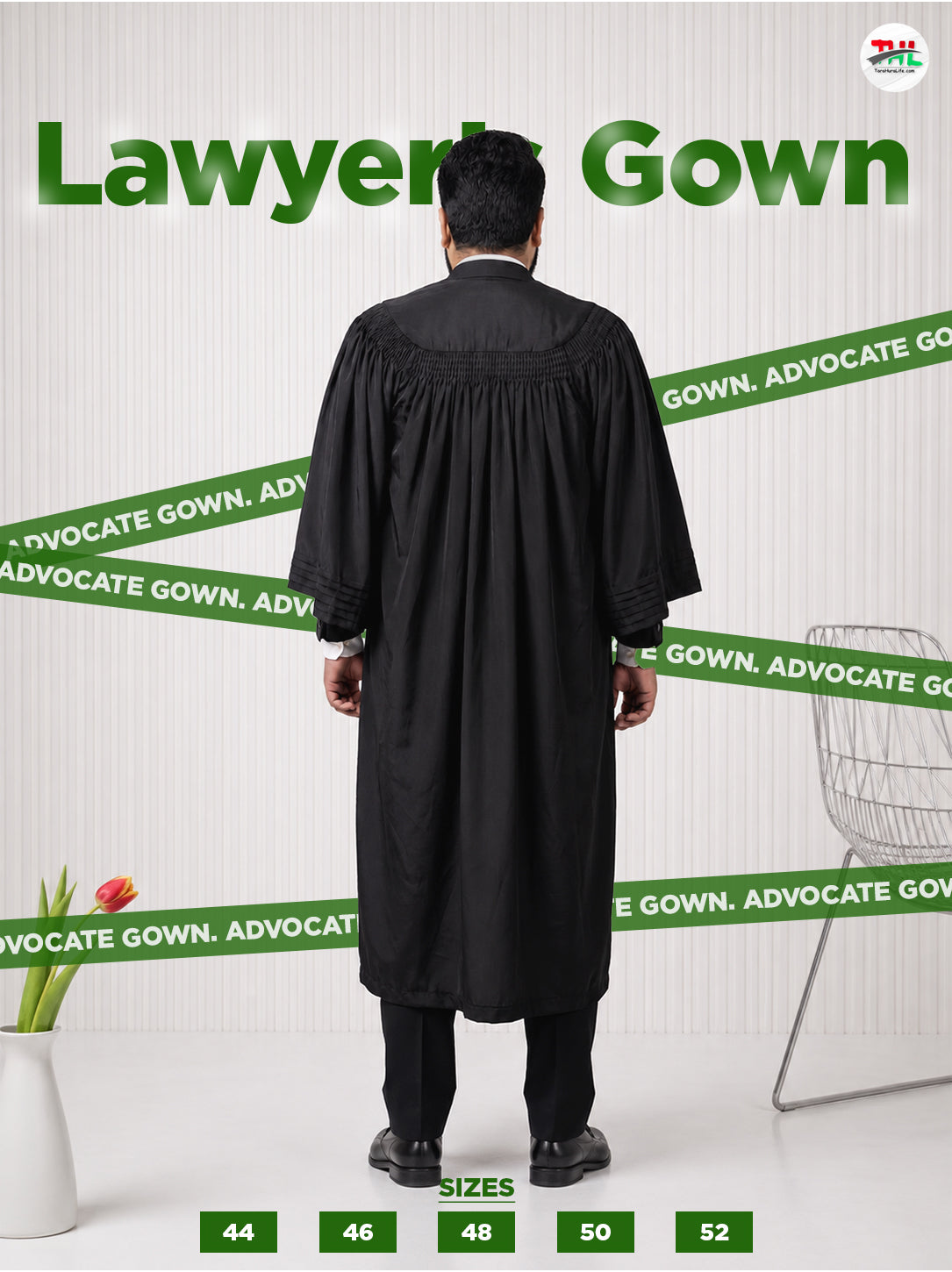 Premium Lawyer's Gown (Cherry Fabric)