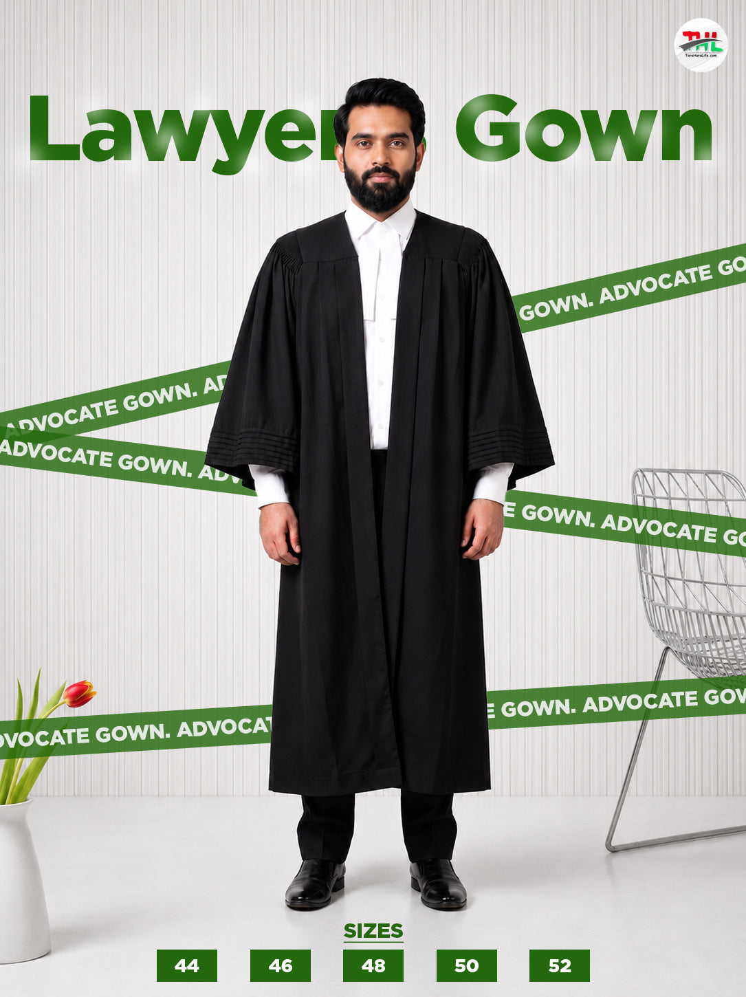Premium Lawyer's Gown (Cherry Fabric)