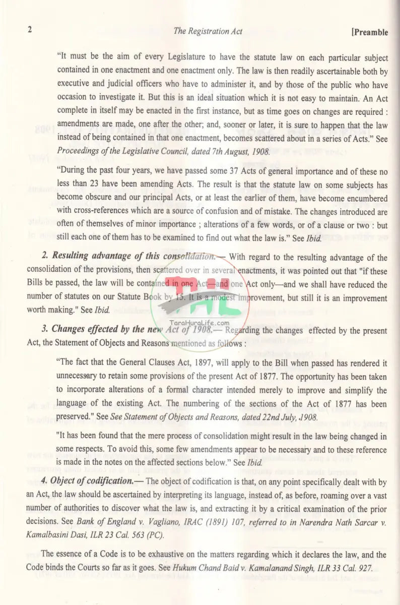 A Commentary on The REGISTRATION ACT Law Books