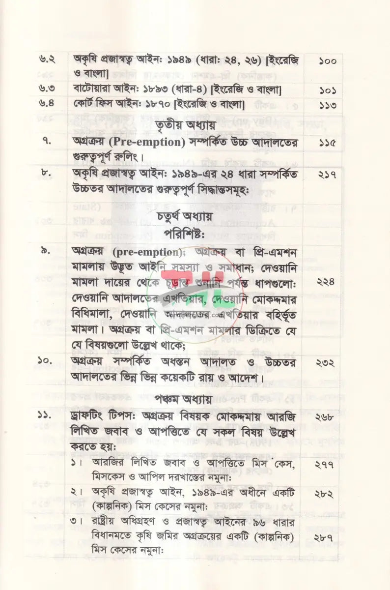 অগ্রক্রয় আইনের বিধান Law Books