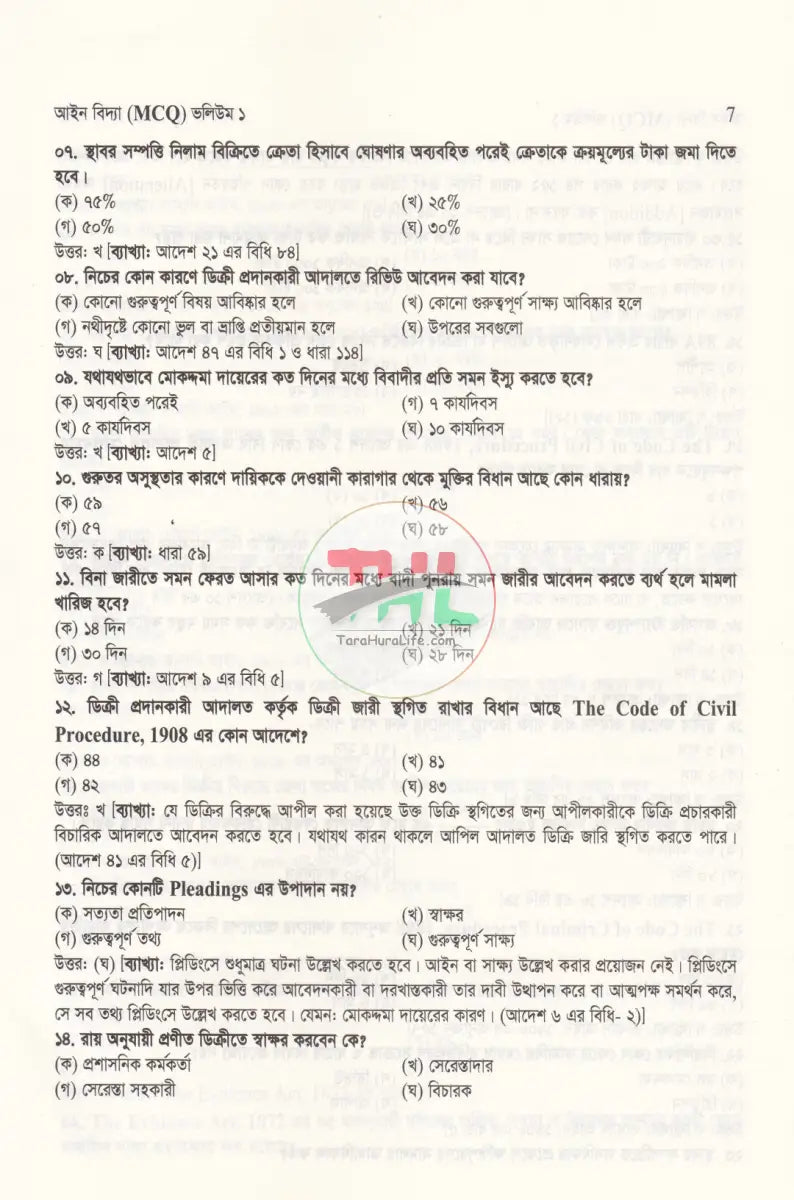 আইন বিদ্যা MCQ Law Books