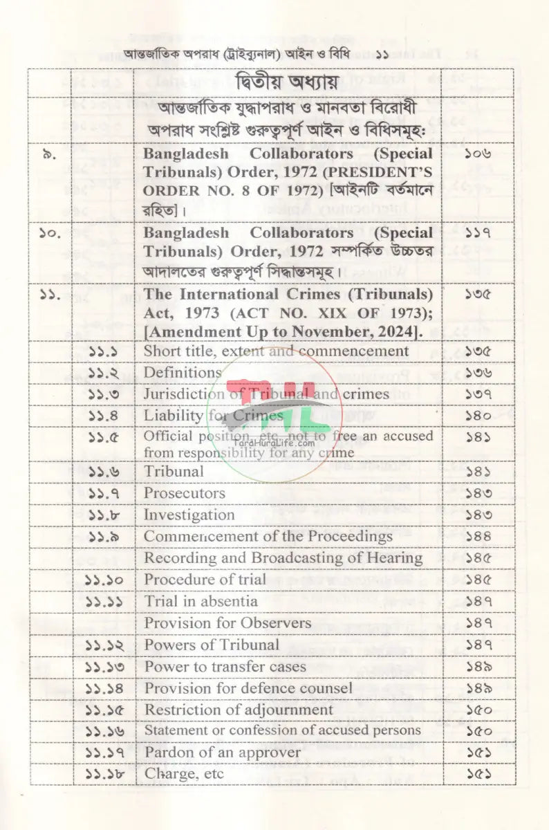 আন্তর্জাতিক অপরাধ (ট্রাইব্যুনাল) আইন ও বিধি এবং জুলাই গণহত্যা’র প্রামাণ্য চিত্র Law Books