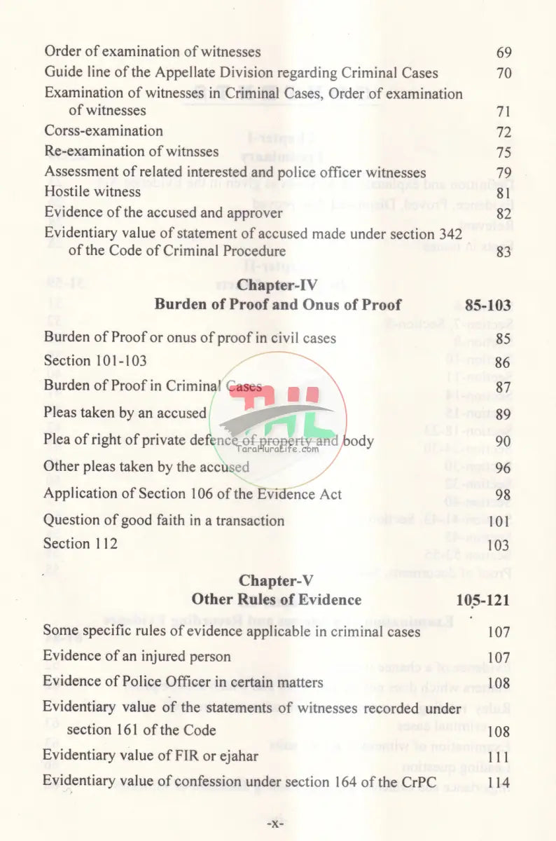 APPLICATION OF EVIDENCE IN DIFFERENT LAWS Law Books