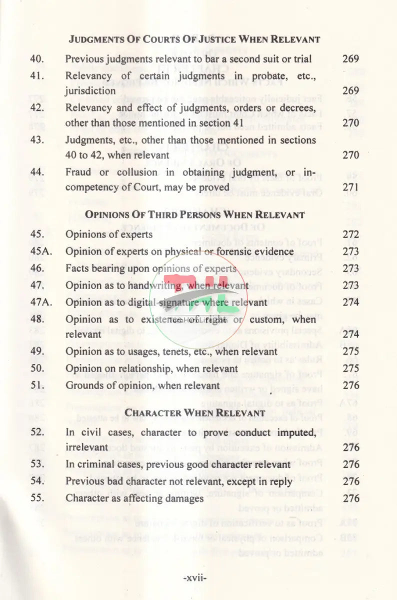 APPLICATION OF EVIDENCE IN DIFFERENT LAWS Law Books