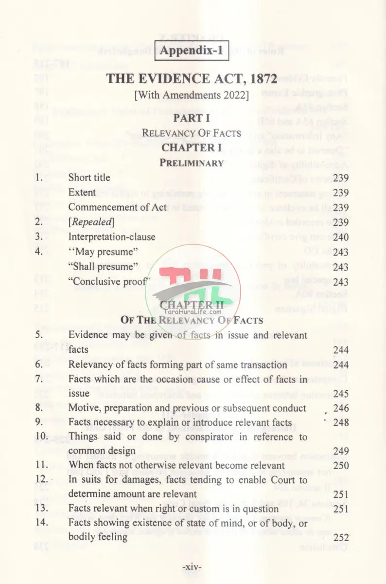 APPLICATION OF EVIDENCE IN DIFFERENT LAWS Law Books