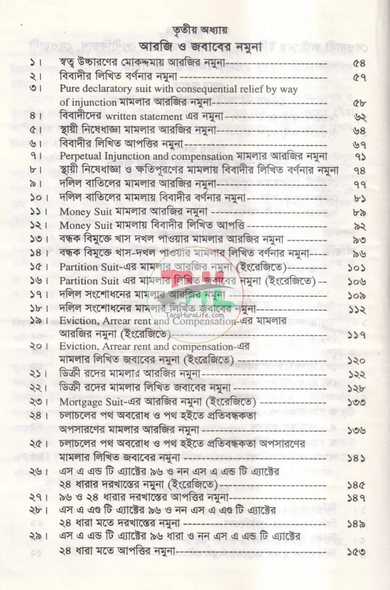 আরজি জবাব আপীল রীট রিভিশন দরখাস্তে নিয়ম কানুন ও মুসাবিদা Law Books