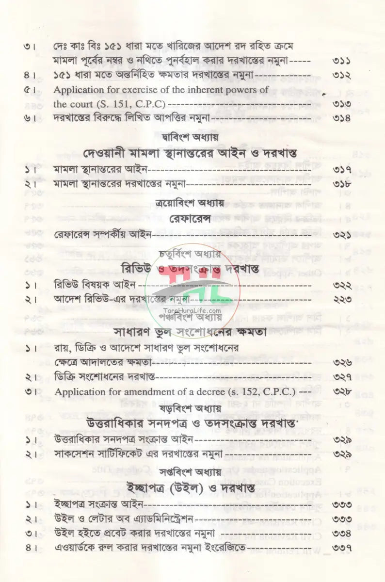 আরজি জবাব আপীল রীট রিভিশন দরখাস্তে নিয়ম কানুন ও মুসাবিদা Law Books