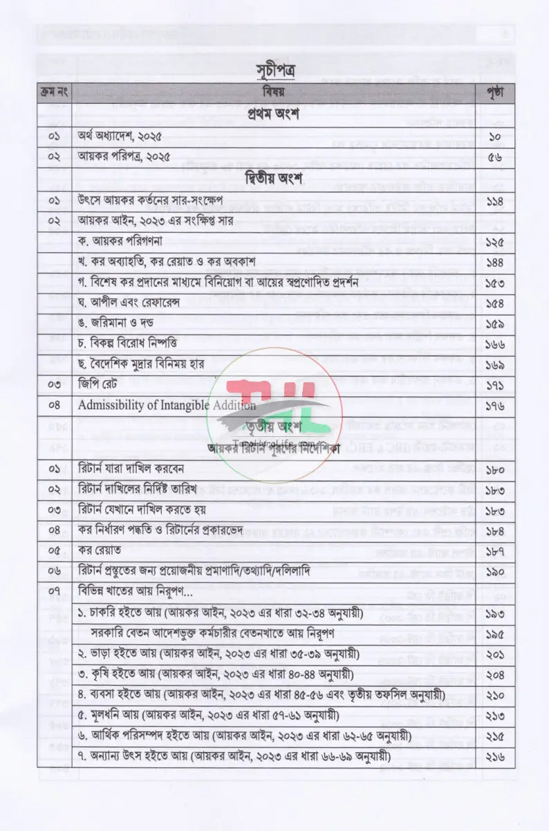 আয়কর আইন ও তথ্য সংকলন দান কর উৎসে কর ও ভ্যাট কর্তনের সার সক্ষেপ ২০২৫ ২০২৬ Law Books