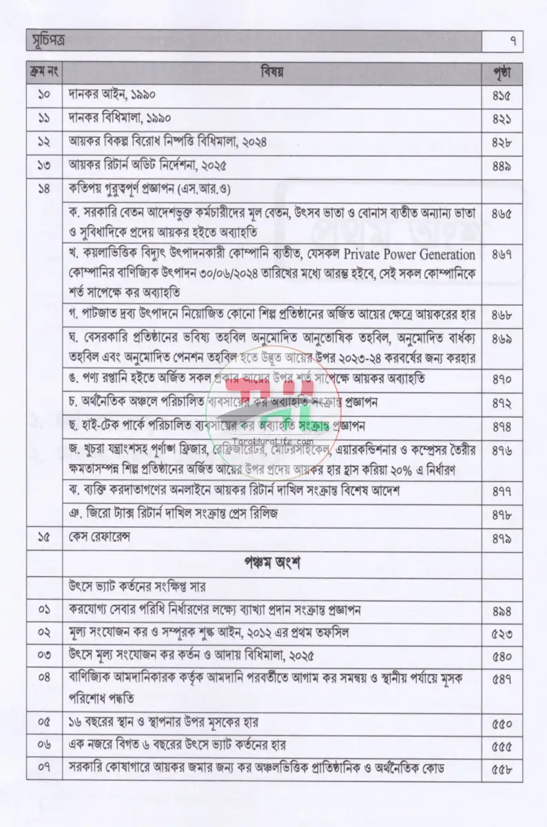 আয়কর আইন ও তথ্য সংকলন দান কর উৎসে কর ও ভ্যাট কর্তনের সার সক্ষেপ ২০২৫ ২০২৬ Law Books