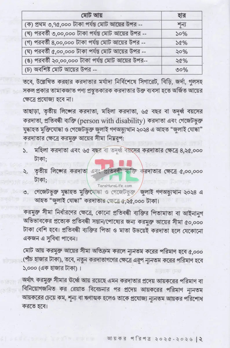 আয়কর পরিপত্র ও নির্দেশিকা ২০২৫ ২০২৬ Law Books