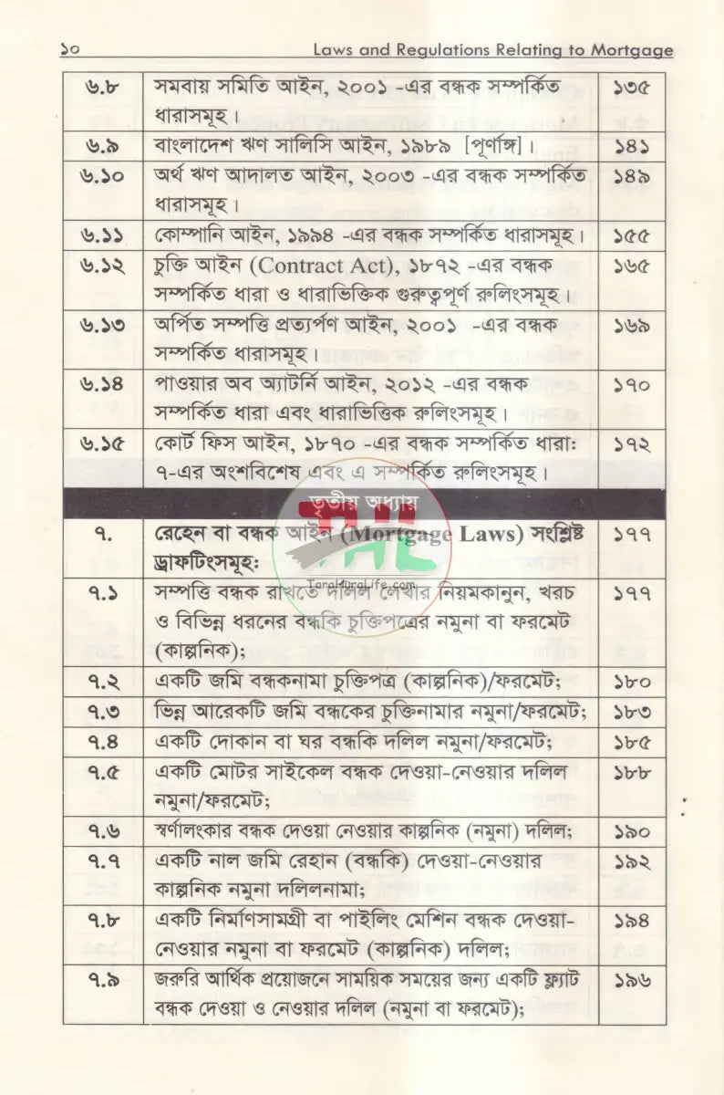 বন্ধক সম্পর্কিত আইন ও বিধানাবলী Law Books