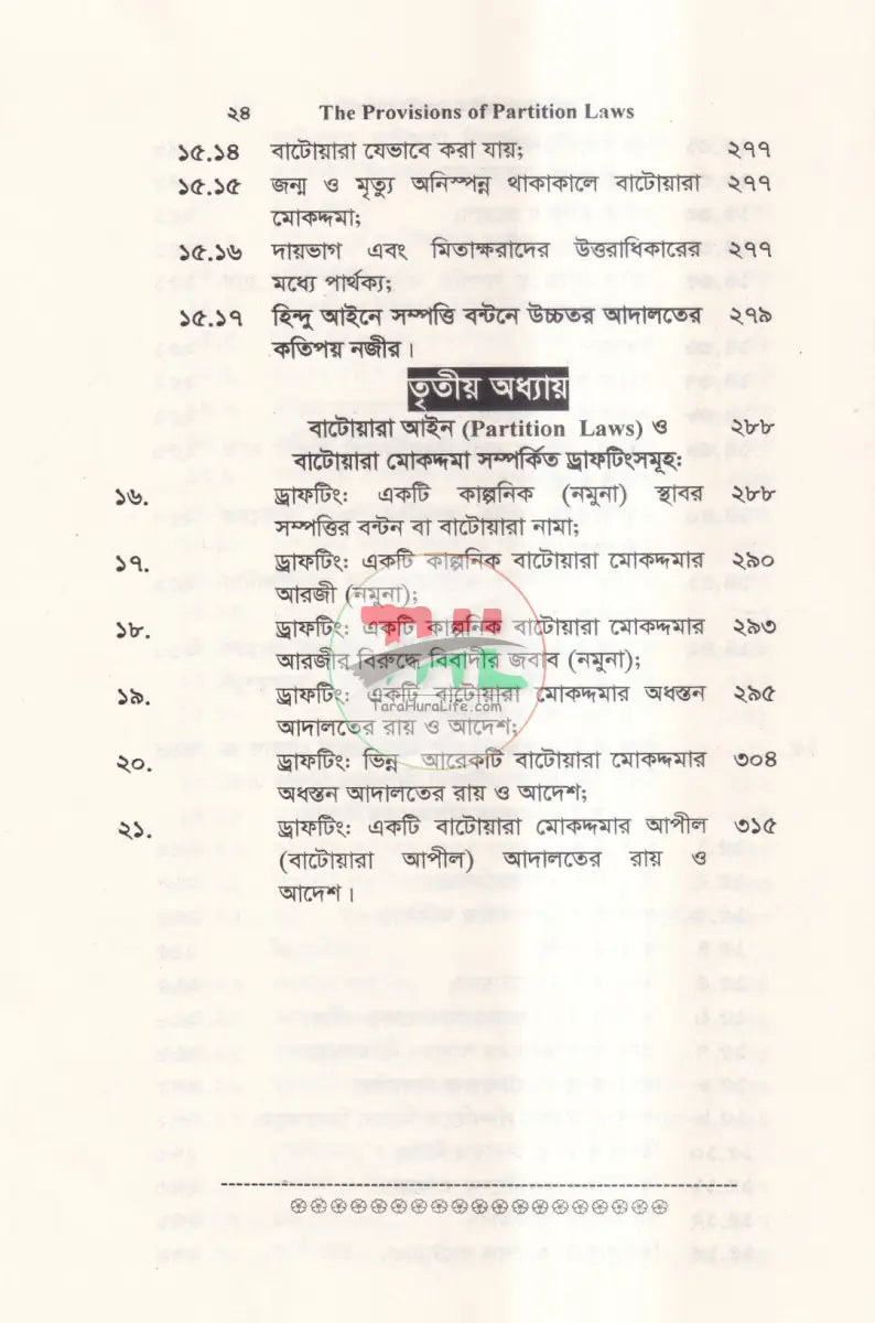 বাটোয়ারা আইন এর বিধানাবলী Law Books