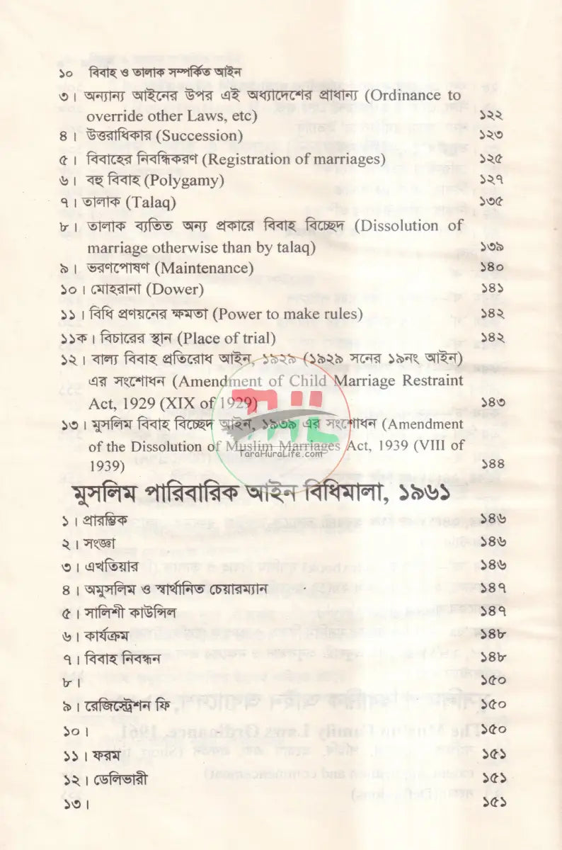 বিবাহ ও তালাক সম্পর্কিত আইন Law Books