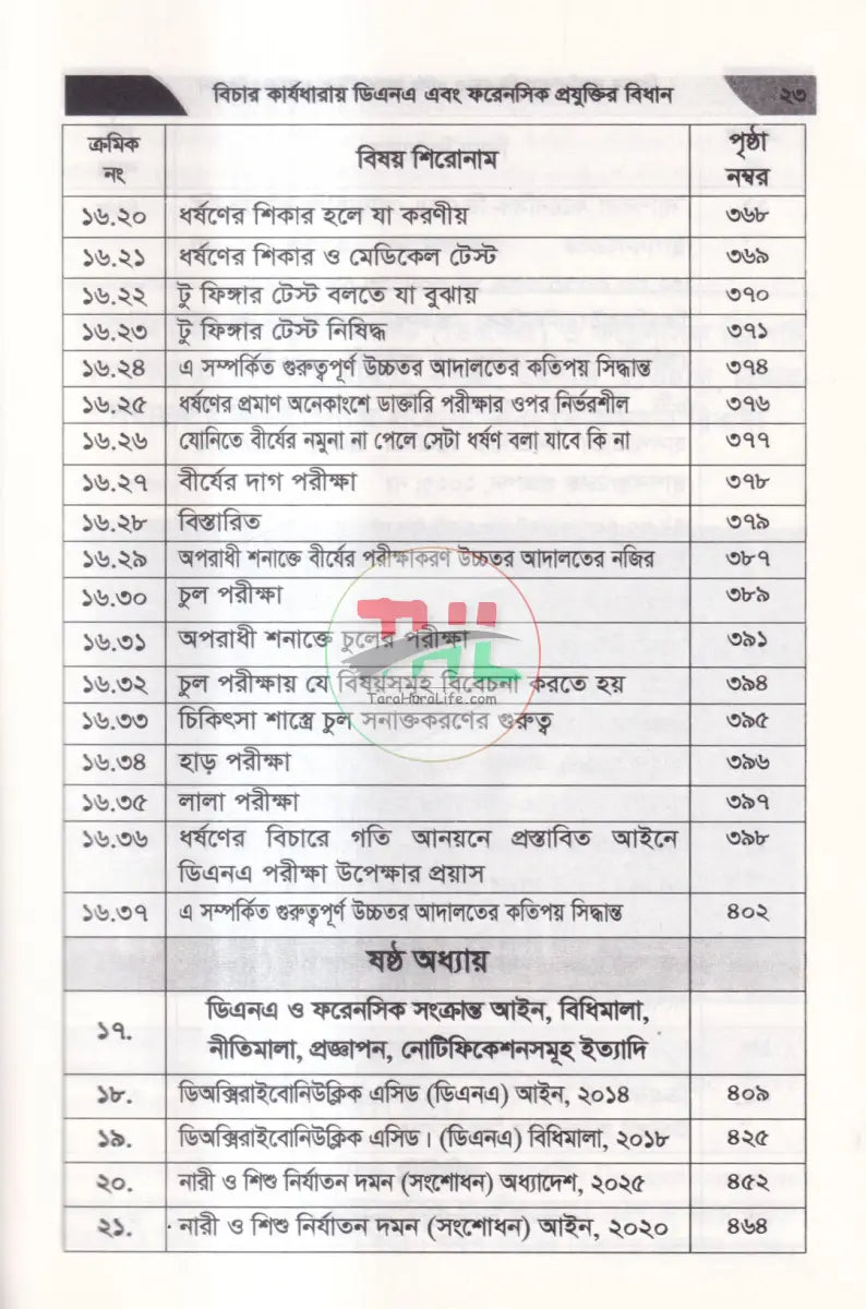 বিচার কার্যধারায় ডিএনএ এবং ফরেনসিক প্রযুক্তির বিধান Law Books