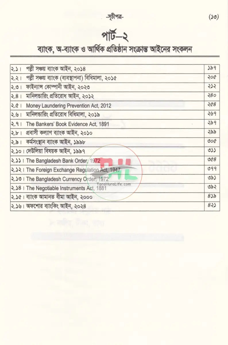 ব্যাংক কোম্পানী ও আর্থিক প্রতিষ্ঠান আইন সংহিতা Law Books