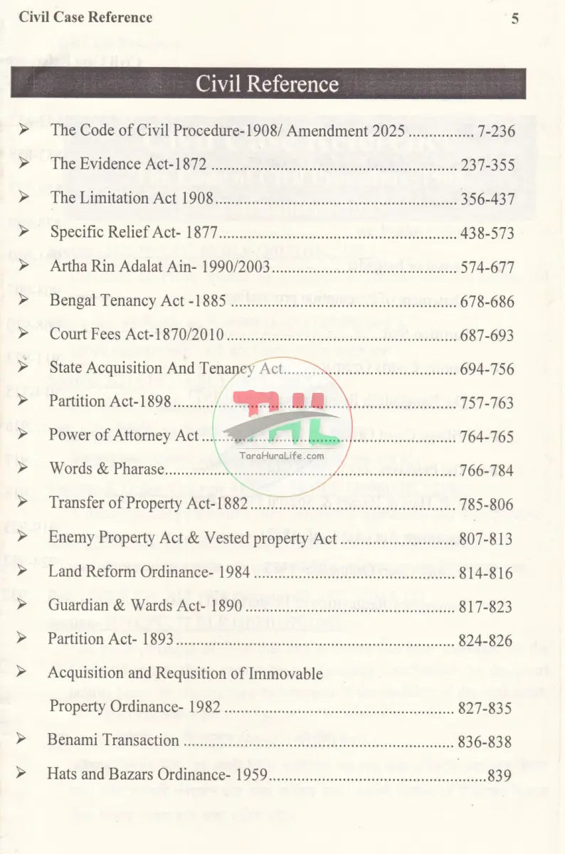 CIVIL CASE REFERENCE Law Books