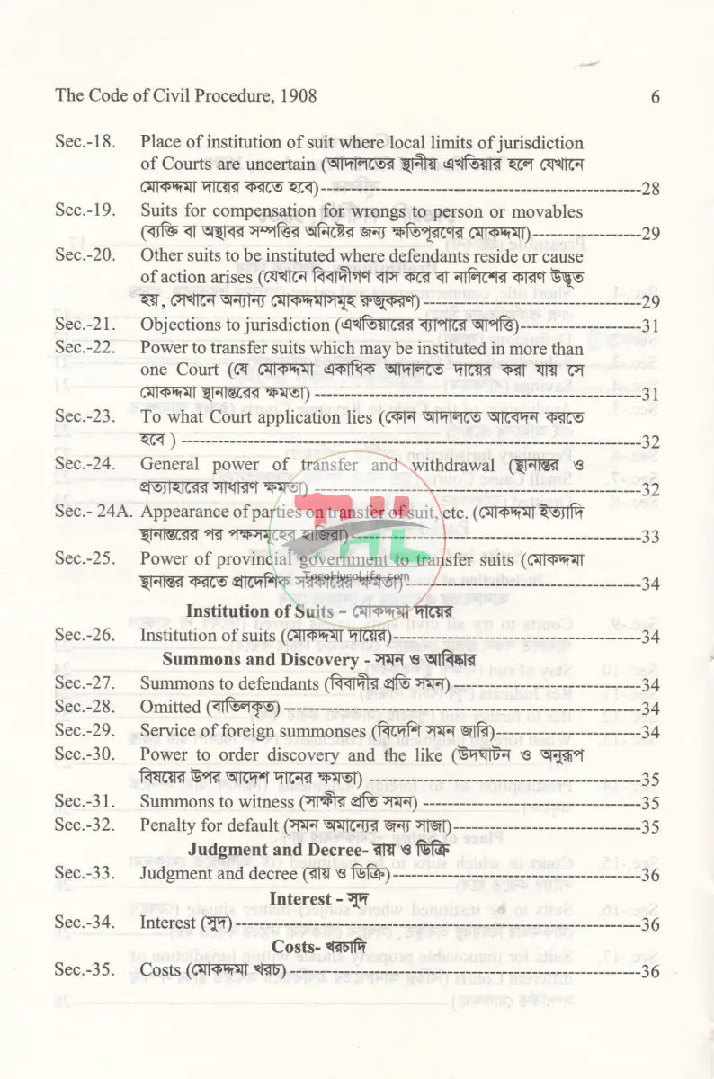 দেওয়ানি কার্যবিধি ১৯০৮ Law Books