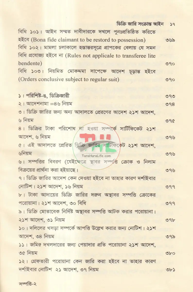 ডিক্রি জারি সংক্রান্ত আইন Law Books