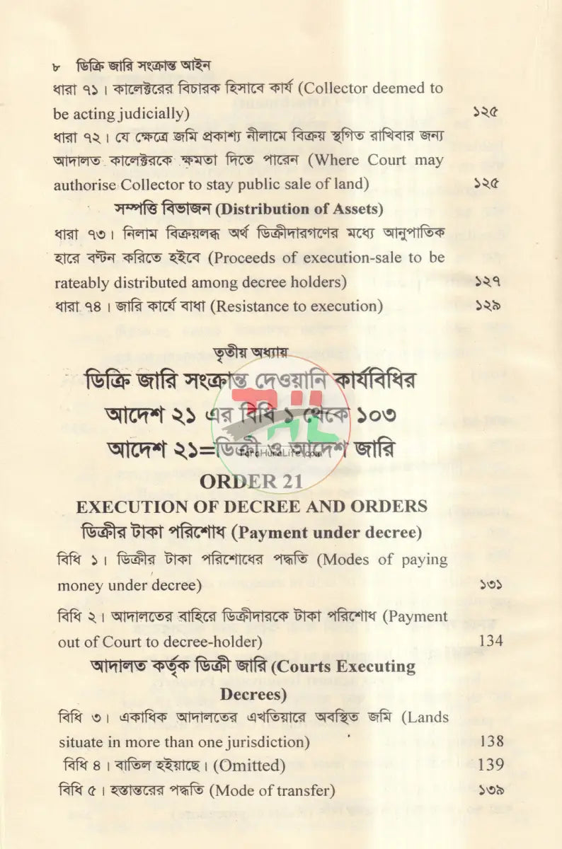 ডিক্রি জারি সংক্রান্ত আইন Law Books